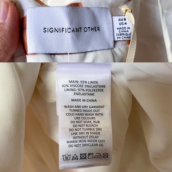 Significant Other Dress Lola Dot Ruched Open Tie Back Mini Caramel Petal 4 NWT - Picture 3 of 10